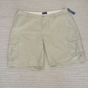 REED EDWARD CARGO SHORTS MEN 38 NEW TAGS KHAKI TAN BEIGE CASUAL COTTON 10IN INSE